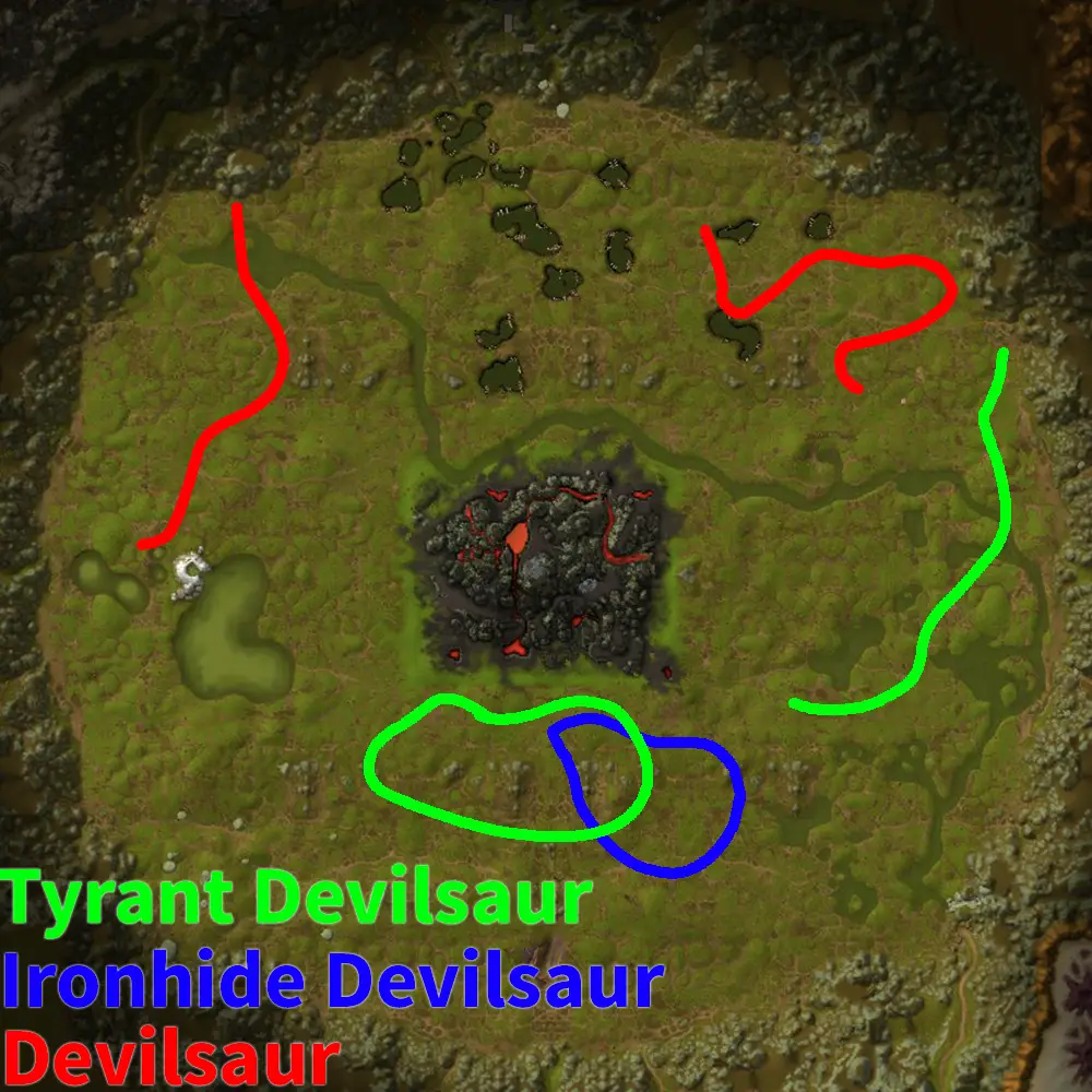 Un'Goro Devilsaur Leather routes